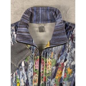 Vintage Alberto Makali Floral‎ Abstract Print Full Zip Jacket Size L Multicolor